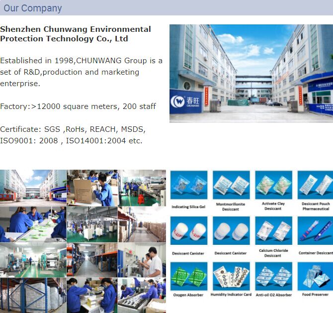 Low cost cargo desiccant care for ocean shipment