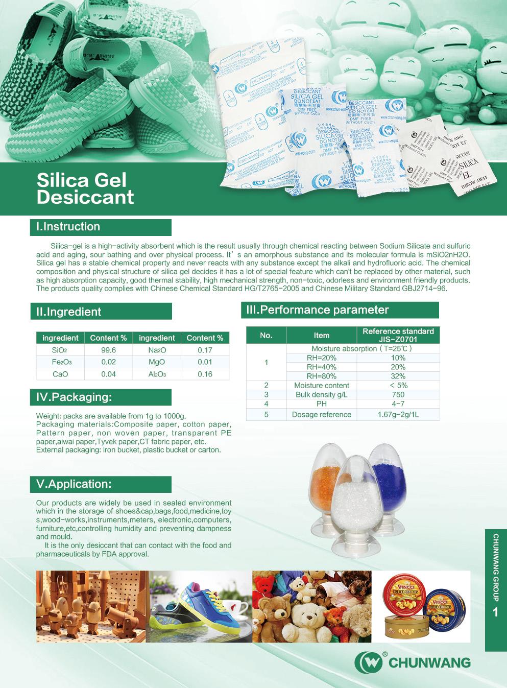 paquets de gel de sílice silica gel packets