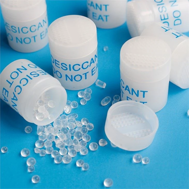 Bombona cilíndrica de plàstic dessecador dispensador de gel de sílice